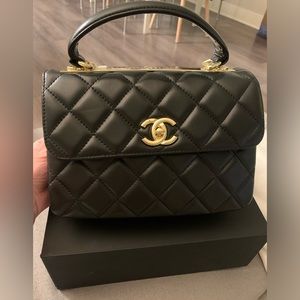 Chanel CC Top Handle with Gold Chain